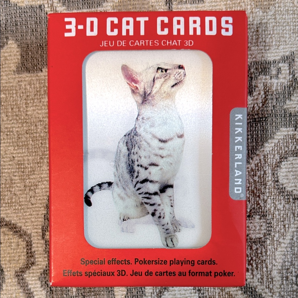 3-D Cat Cards Lenticular Standard Poker Sized Playing Cards.